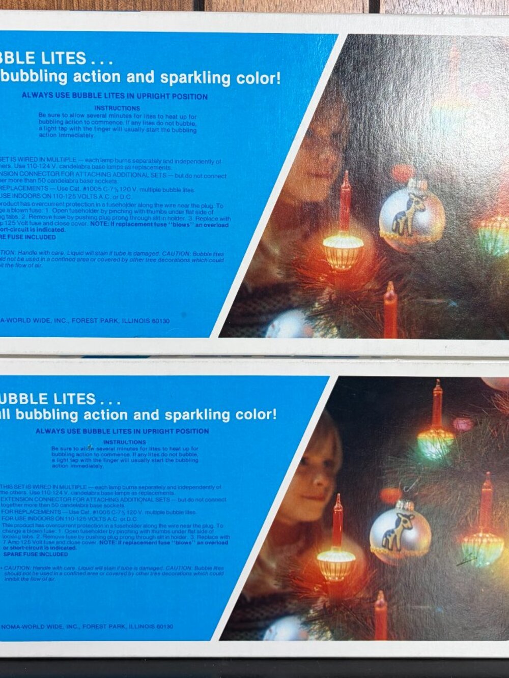 Lot of 2 Vtg Noma 7 Piece Christmas Bubble Lights in Original Boxes - Tested EUC - Picture 2 of 5